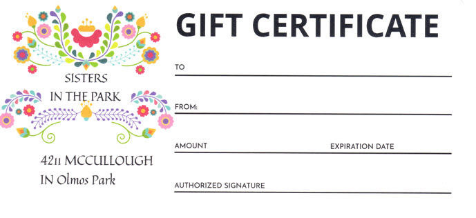 Sisters in the Park Gift Certificate